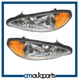 99 05 Pontiac Grand Am Headlights Headlamps Head Lights Lamps Pair Set 