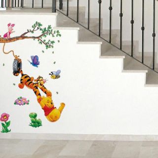 Cute Winnie the Pooh Swing Tree Removable PVC Wall Sticker Decal 