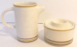 Erin Stone Brendan Arklow Ireland Pottery Creamer & Sugar Bowl w/ Lid