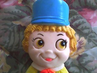 Vintage rubber squeaky toy boy doll dated 1974 Made in USA