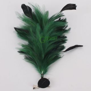   Feather Flower Corsage Brooch Pin Hair Band Bridal Fascinator Green