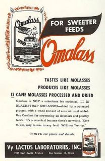 50s omalass sweet livestock poul try feed ad farm time