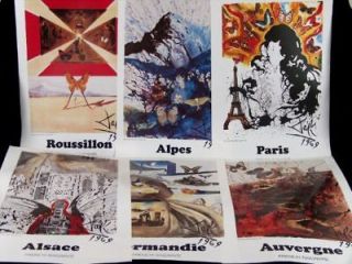 SALVADOR DALI~6 PIECE POSTER SET~FRENCH RAILWAY SNCF~BUTTERFLY SUITE~