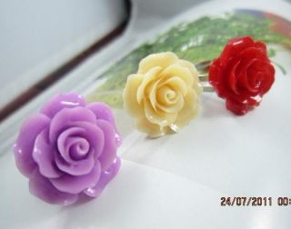 Milty Cute Candy Colors Resin Rose Flower Stud Earrings Fashion 