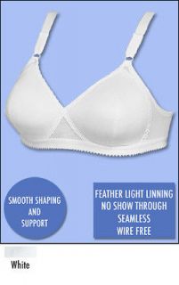 ONE Playtex 655 Cross Your Heart Lightly Lined Seamless Soft Cup White 
