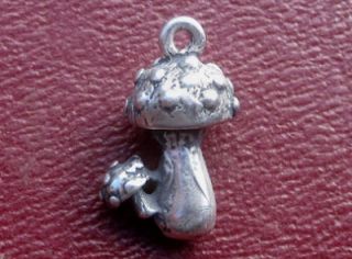Magic Mushroom Charm Sterling Vintage 3D Pschodelic Fly Agaric Toad 