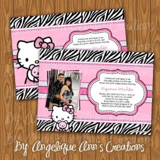 zebra and hello kitty diy printable baby shower invitations time