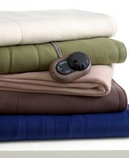 SUNBEAM SLUMBER REST Quilted Fleece TWIN Heated Blanket Khaki