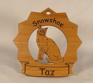 7416 snowshoe personalized cat ornament  9 95