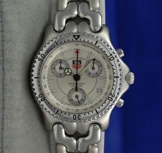   Heuer SEL S/el SS Chronograph Professional watch Silver Dial   CG1116