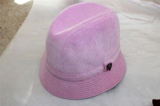 SOPHISTICATED AND ICONIC PHILIP TREACY PALE PINK CORDUROY TRILBY, RRP 