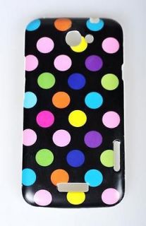   dot TPU Soft Snap On Back Cover Case for HTC one X Phone Black P