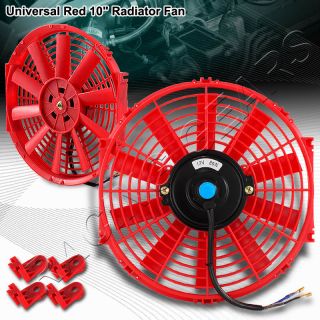10 Red Push/Pull Thin Electric Radiator Cooling Fan  1550 CFM / 2250 
