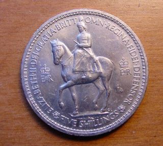 nice british queen elizabeth coronation crown coin 1953 from united