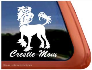 crestie mom chinese crested dog window decal sticker one day