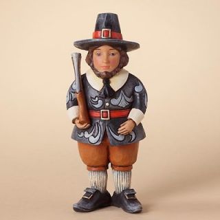 Jim Shore Thanksgiving Pilgrim Man Figurine ~ Forever Brave and 