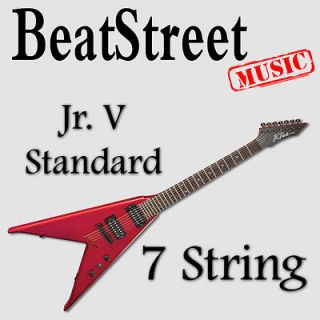 BC RICH JR. V STANDARD 7 STRING METALLIC RED ELECTRIC GUITAR