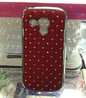 Red Luxury Diamond Star Hard Back Cover Case For samsung galaxy s duos 