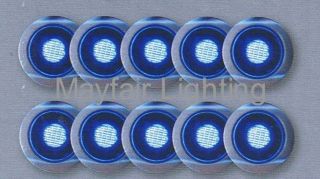 10 x 30mm Saxby Blue Round LED Light Kit Kitchen Plinths Outdoor 