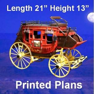 SCALE OVERLAND MODEL STAGE COACH PLANS INST & FULL SIZE PRINTED PLANS