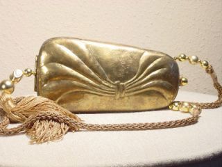 RAFAEL SANCHEZ Vintage Brass with Beads and Tassel Shoulder Bag