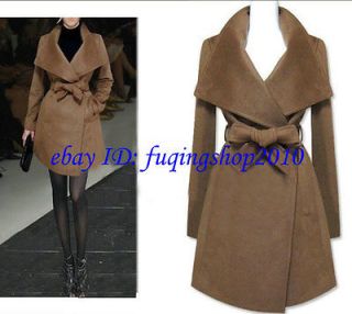 New Fashion Womens Winter Wool Coat Cashmere Blending Wide Lapels 