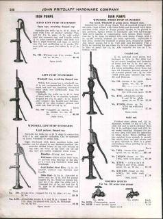 1928 AD Windmill Water Well Force Pumps Standards