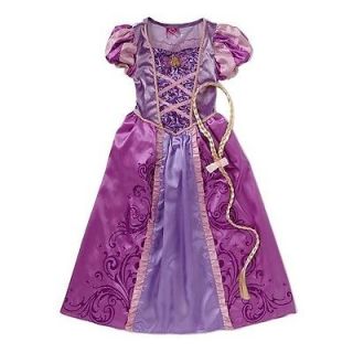 Deluxe Rapunzel dress up costume from Disney with hair braid ages 3 4 