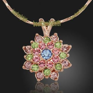 Newly listed Lotus SWAROVSKI crystal 18k rose gold GP necklace N144