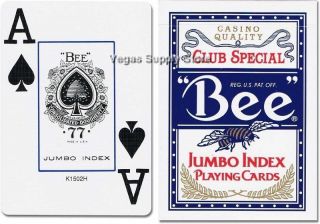   Deck Bee 77 Jumbo Index Playing Cards   Casino Grade   Item 15 4093B
