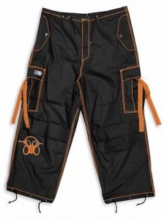 Ghast Pants Contrast Black Orange Raver Goth Pants Club Cyber Dance 