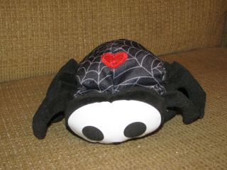  Black Spider Web Heart Timmy Stuffed Animal Plush Bean Bag