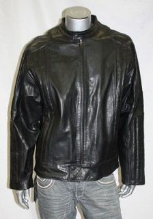 sean john motorcicle 100 % genuine black leather jacket more options 