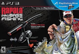 Rapala Pro Bass Fishing Game Fishing Rod Sony Playstation 3, 2010 