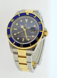 rolex submariner 2002 blue dial two tone one day shipping