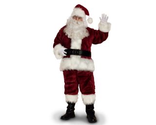 thick rich plush velour santa claus suit costume outfit