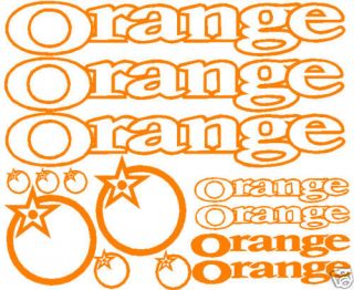14 sticker set fits orange mountain bike downhill frame time