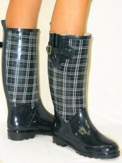   Flat GALOSHES WELLIES RUBBER RAIN Boot Riding Hunter Style ALL SIZES