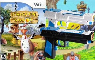 chicken shoot+ 2x shooter guns bundle for nintendo wii time