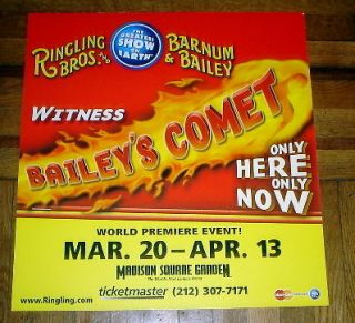 ringling bros circus bailey s comet subway poster 2ft rare