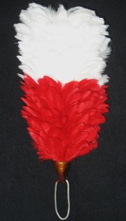British Napoleonic Officers 6 inch Hat Feather Plume, White over Red 