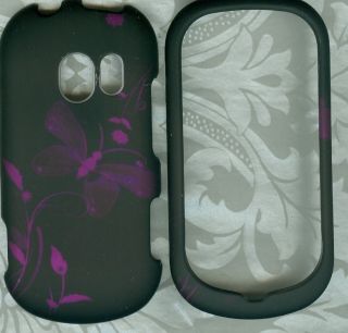 rubberized purple butterfly LG EXTRAVERT vn271 verizon phone snap on 