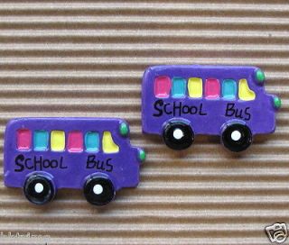 US SELLER   10 x (1 3/8) Resin School Bus Flatback Beads/Motor for 