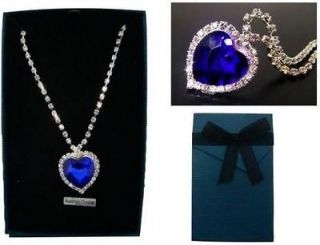 new silver sapphire heart necklace with swarovski from canada time
