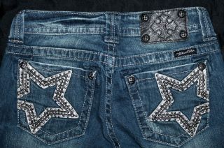 112 miss me jeans silver star boot cut