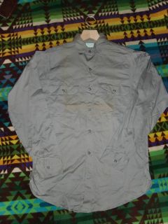 Vintage Hercules  Roebuck Work Shirt Long Sleeve Grey Gray