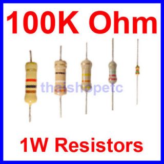 100 x resistors 100k ohms 1w 5 % carbon film