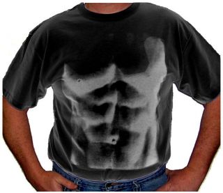 Second SIX PACK ABS BLACK T SHIRT Cool design Ripped Muscle ABS 