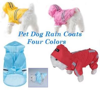 New Pet Dog Rain Coat Hoodie Hooded Raincoat Clothes Apparel All Size 