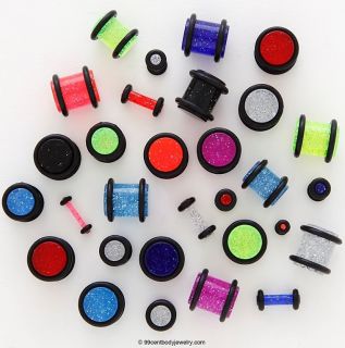 ALL NEW neon tunnels EAR STRETCHERs round COLOURFUL + o rings